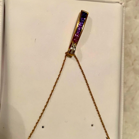 14k gold Amethyst and Diamond Pendant with diamond accents NWOT
Never worn - Picture 3 of 6
